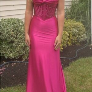 Pink Corset Prom Dress